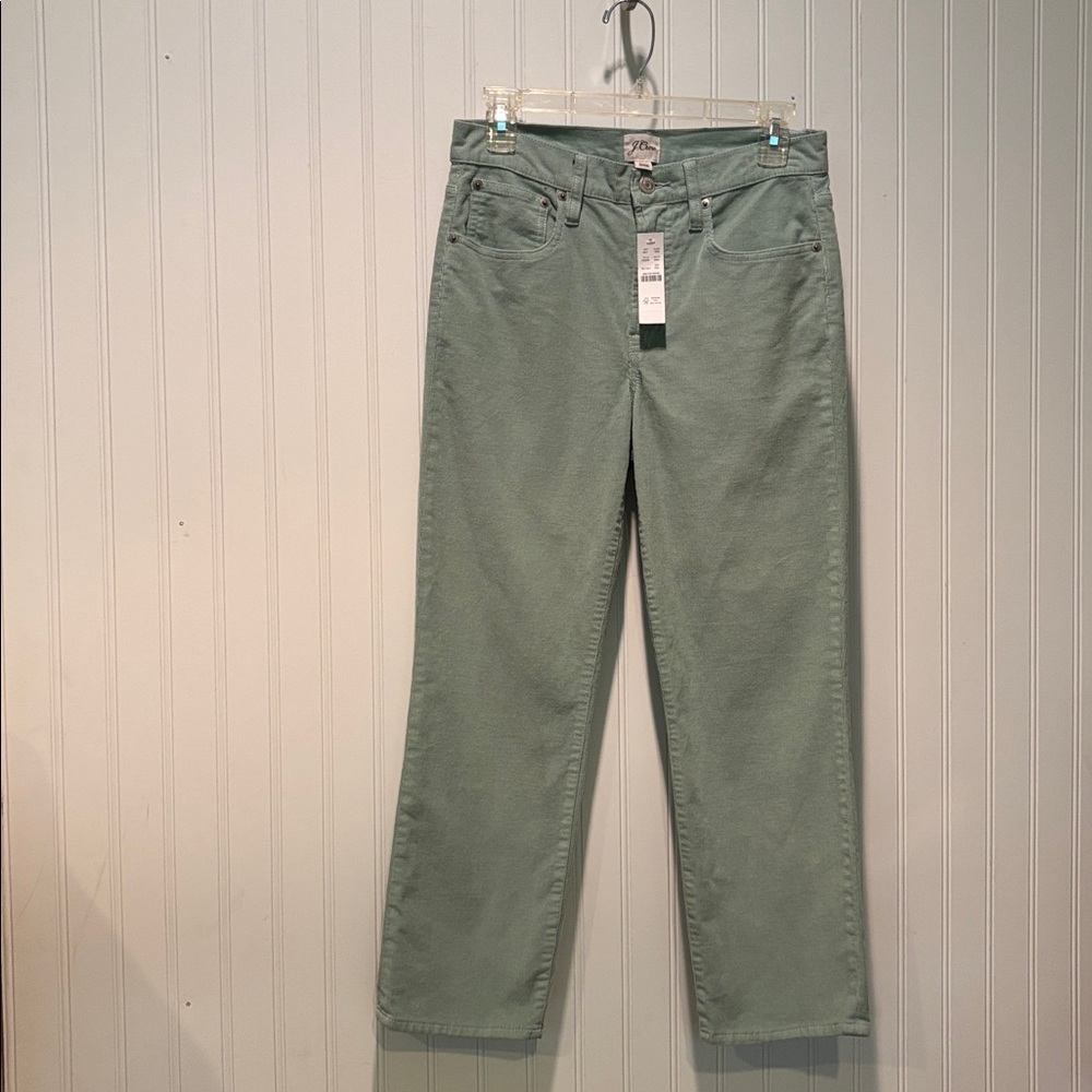 NWT J. Crew Corduroy Mint Vintage Slim Straight Jeans Size 27P